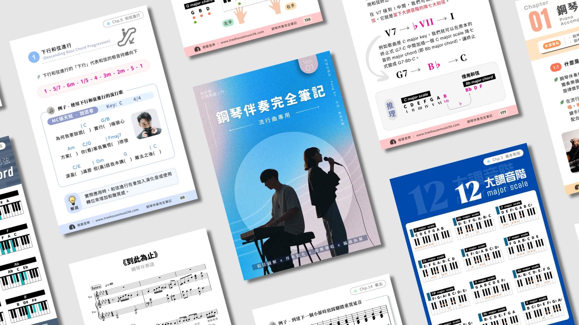 鋼琴伴奏完全筆記📒 自彈自唱・樂隊 Keyboard・教會司琴都在收藏